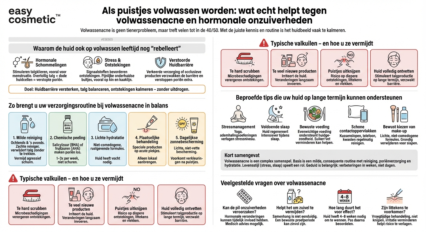 Wat helpt bij acne bij volwassenen en hormonale onzuiverheden?