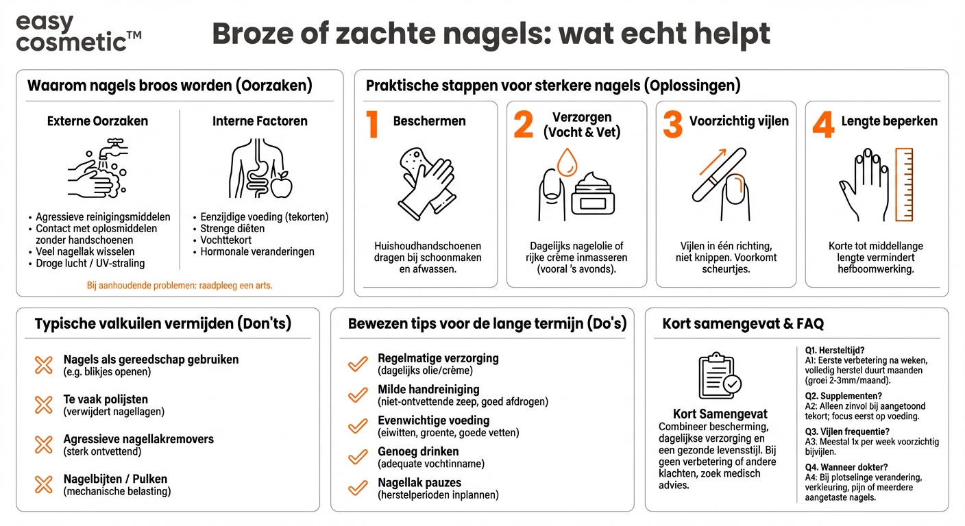 Wat helpt bij broze of zachte nagels?