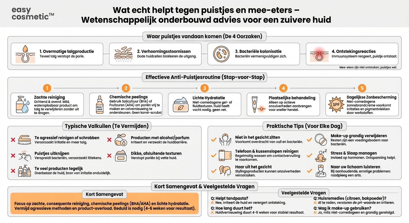 Wat helpt echt tegen puistjes en mee-eters?