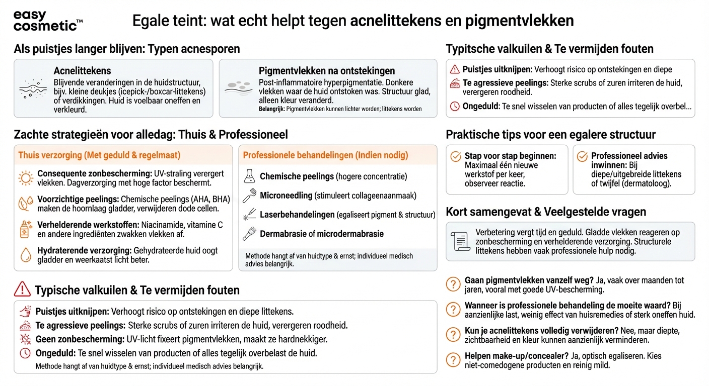 Wat helpt tegen acnelittekens en pigmentvlekken?