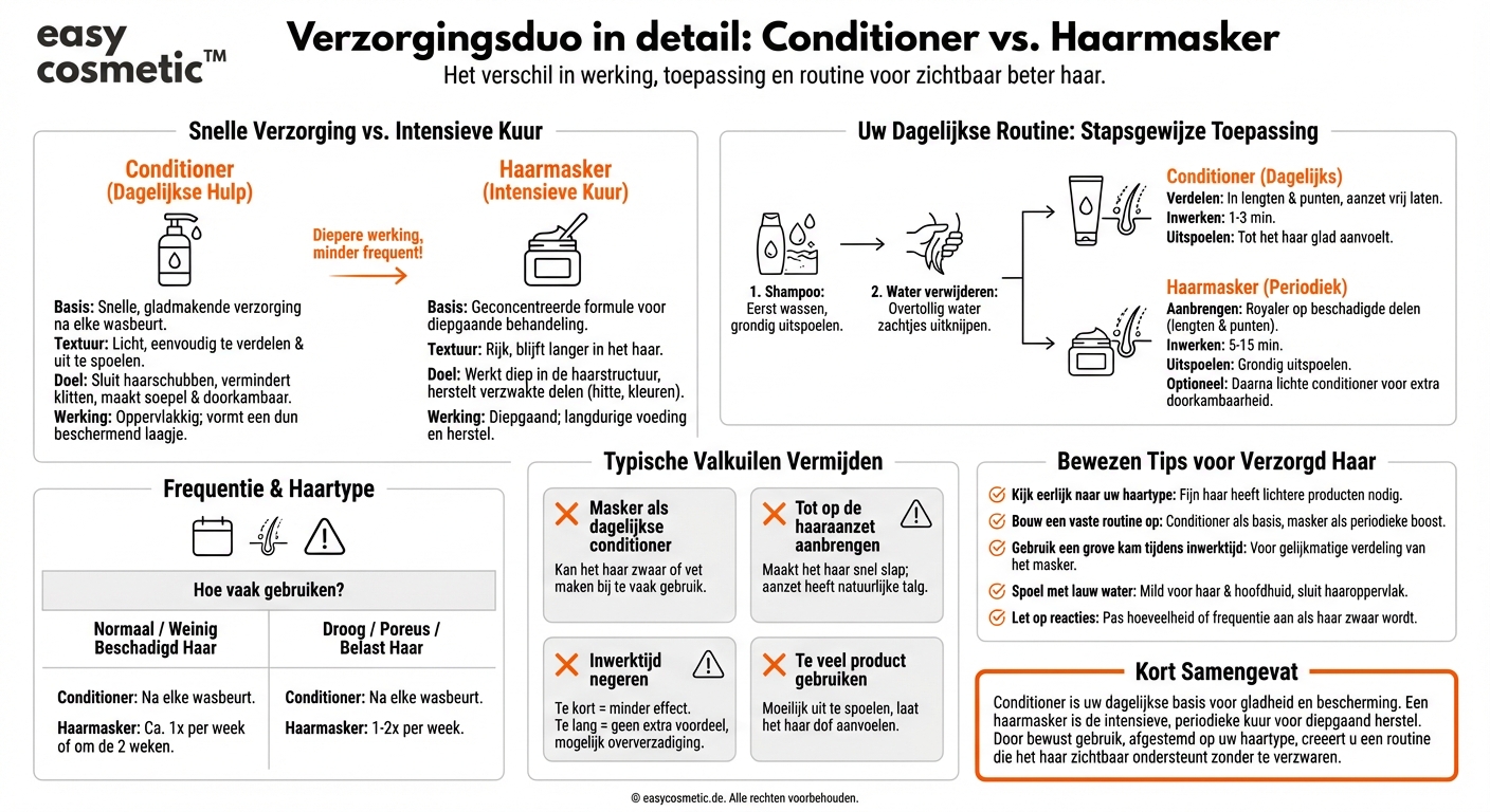 Wat is het verschil tussen conditioner en haarmasker?