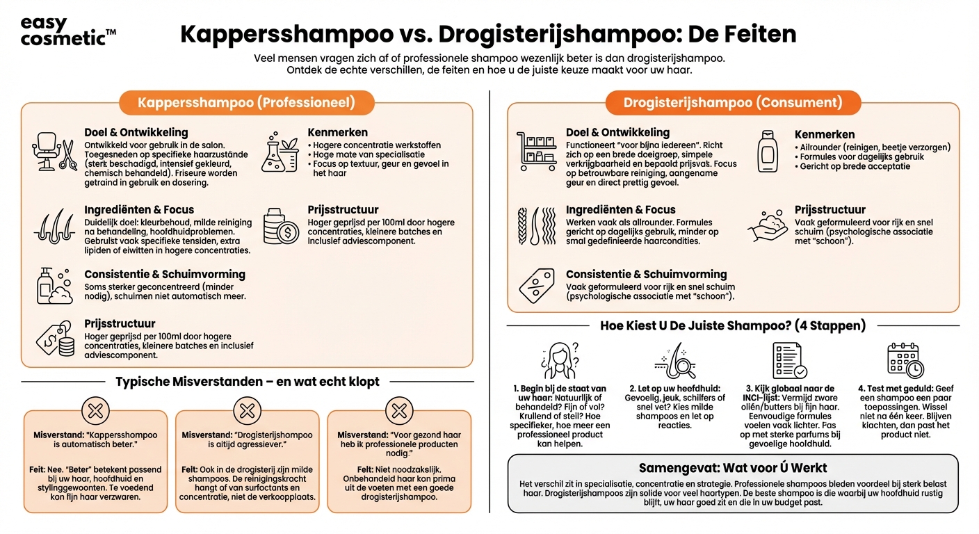 Wat is het verschil tussen kappersshampoo en drogisterijshampoo?