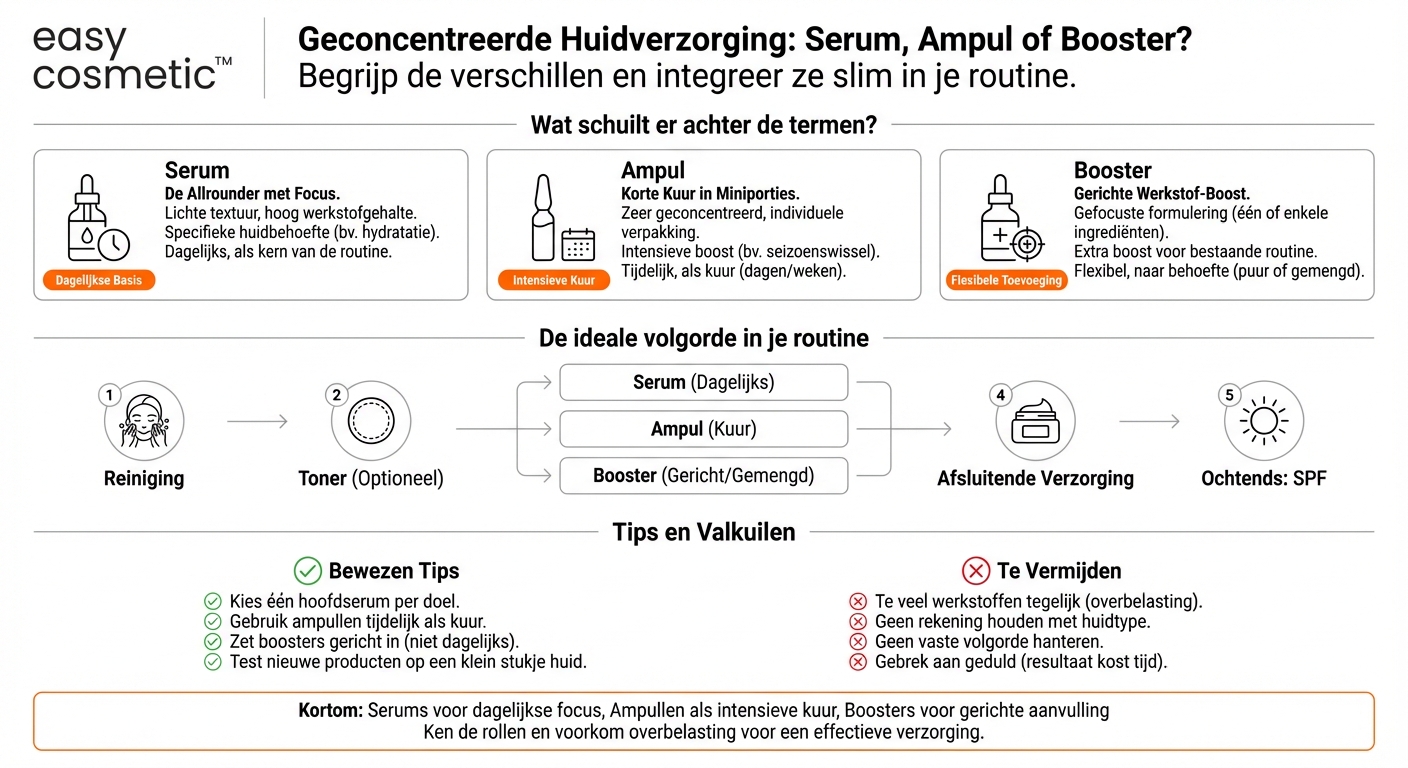 Wat is het verschil tussen serum, ampul en booster?