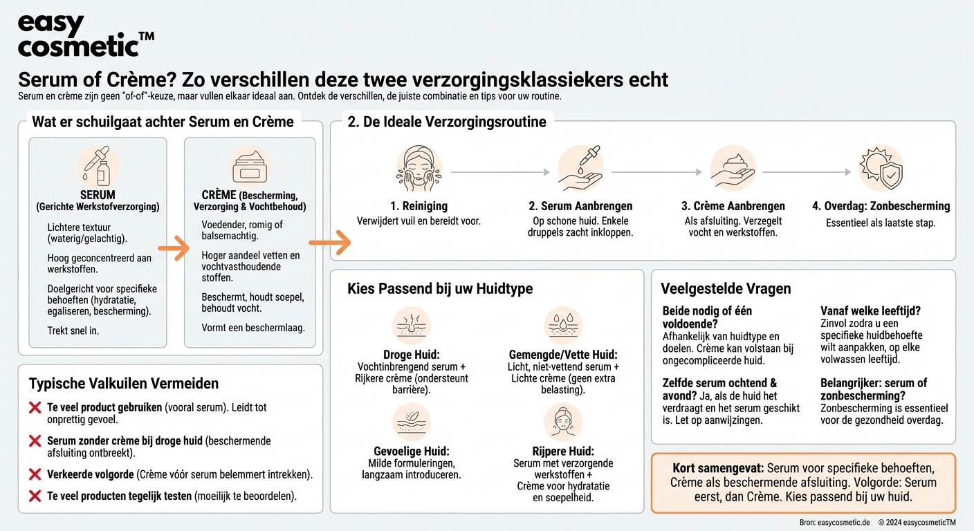 Wat is het verschil tussen serum en crème?