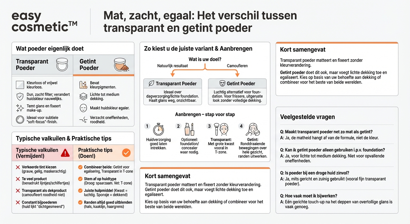 Wat is het verschil tussen transparante poeder en getinte poeder?