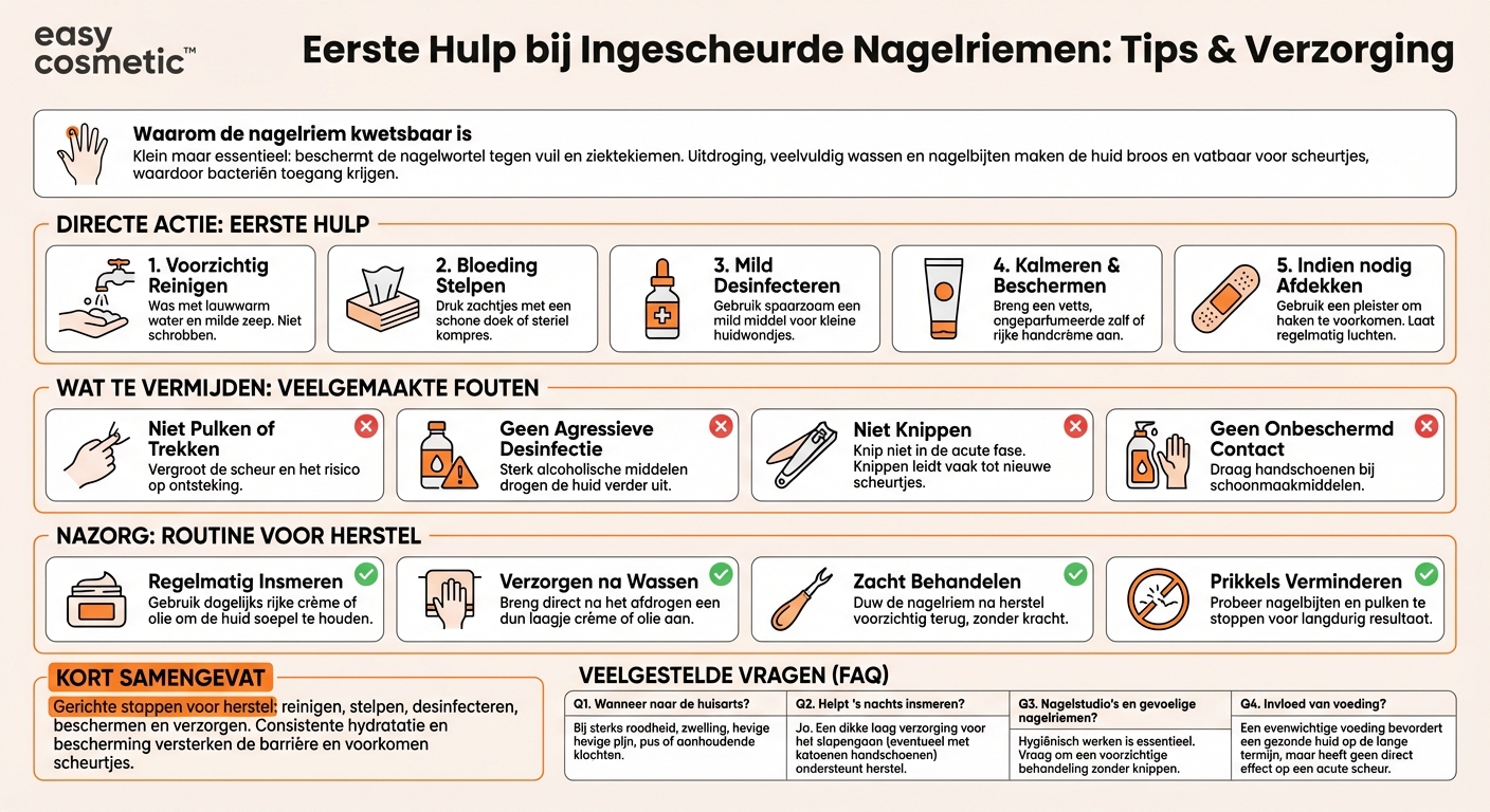 Wat kan ik direct doen bij ingescheurde of bloedende nagelriemen?