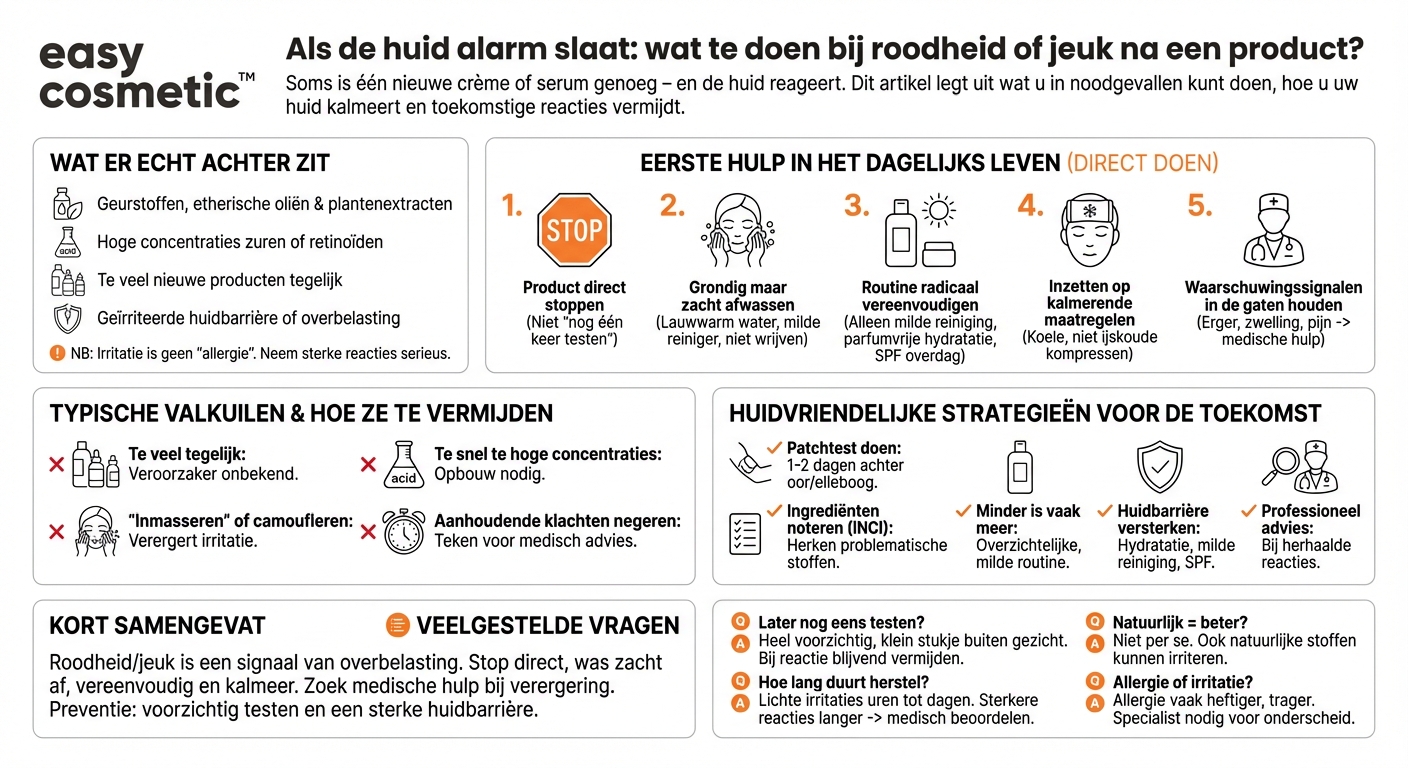 Wat kan ik doen als ik op een product reageer met roodheid of jeuk?