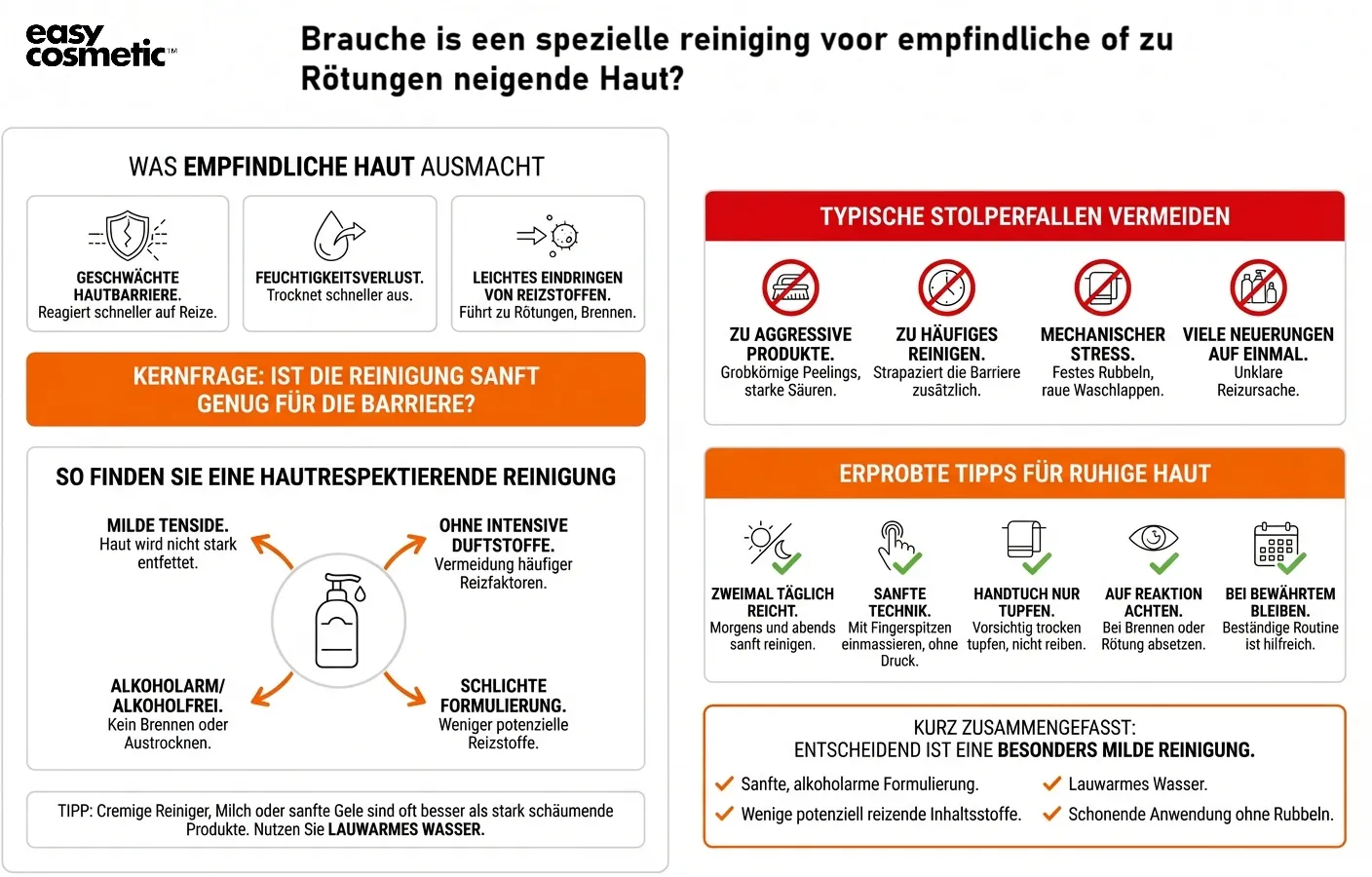 Brauche ich eine spezielle Reinigung für empfindliche oder zu Rötungen neigende Haut?