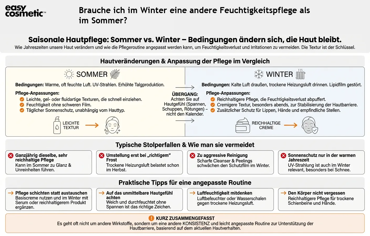 Brauche ich im Winter eine andere Feuchtigkeitspflege als im Sommer?