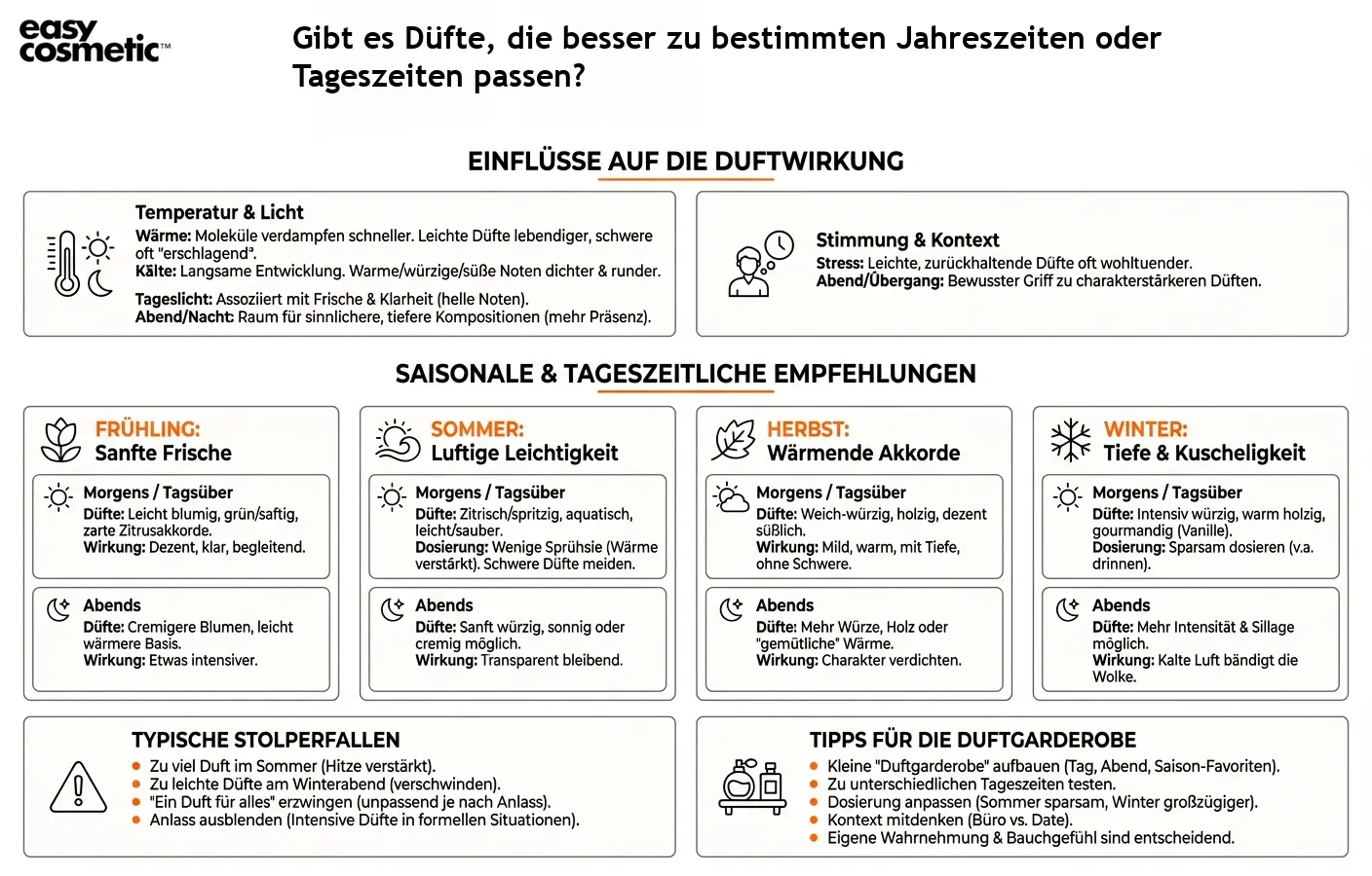 Gibt es Düfte, die besser zu bestimmten Jahreszeiten oder Tageszeiten passen?