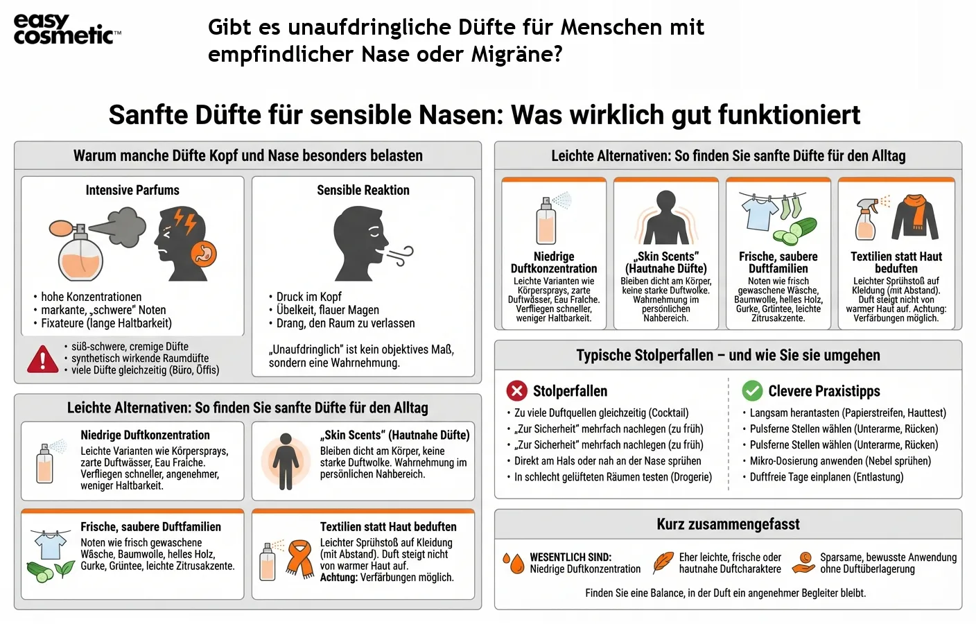 Gibt es unaufdringliche Düfte für Menschen mit empfindlicher Nase oder Migräne?