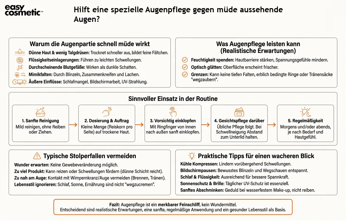 Hilft eine spezielle Augenpflege gegen müde aussehende Augen?