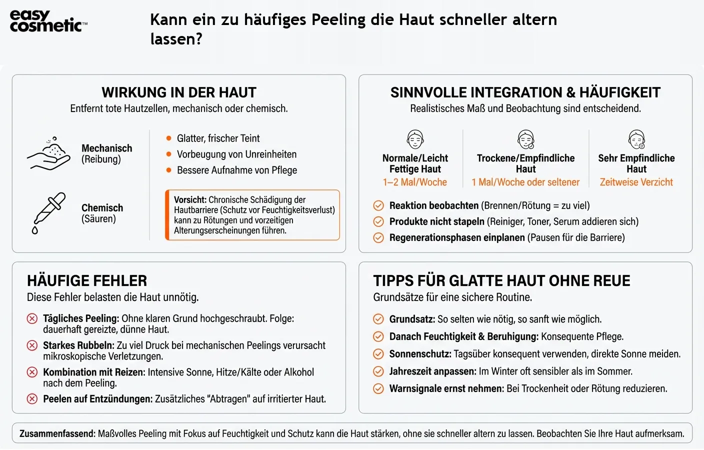 Kann ein zu häufiges Peeling die Haut schneller altern lassen?