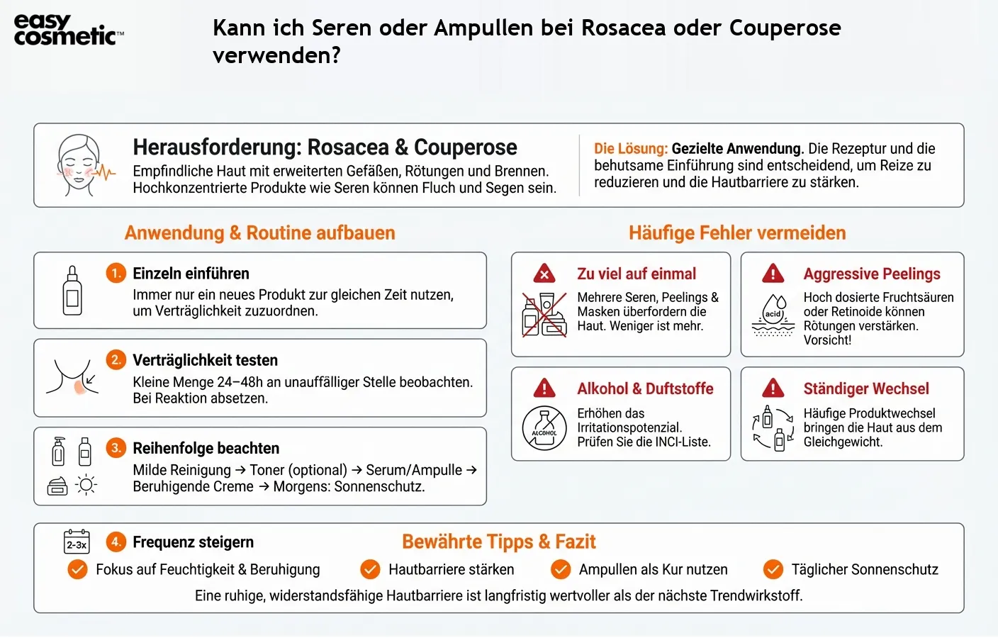 Kann ich Seren oder Ampullen bei Rosacea oder Couperose verwenden?