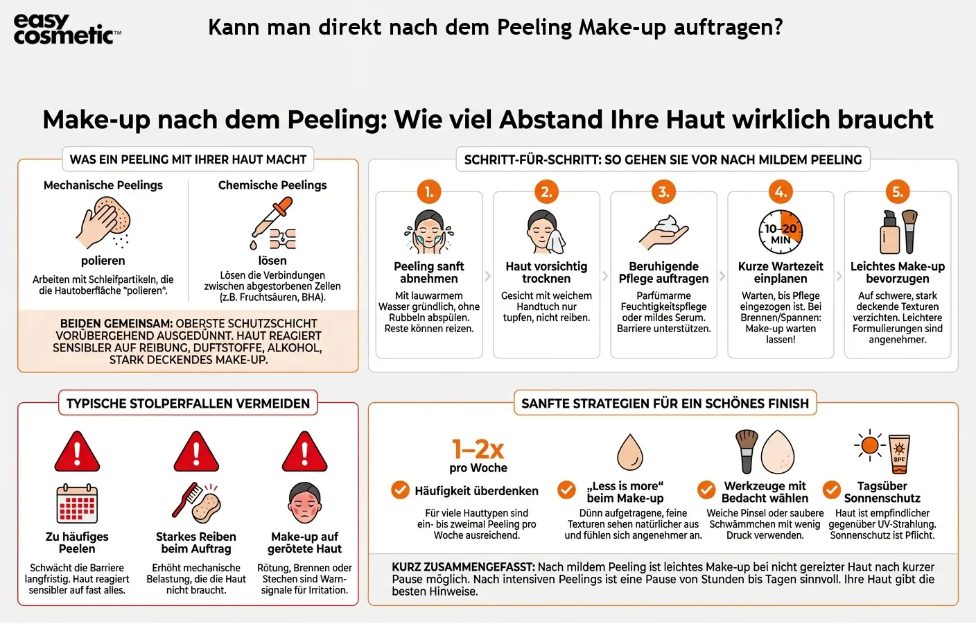 Kann man direkt nach dem Peeling Make-up auftragen?