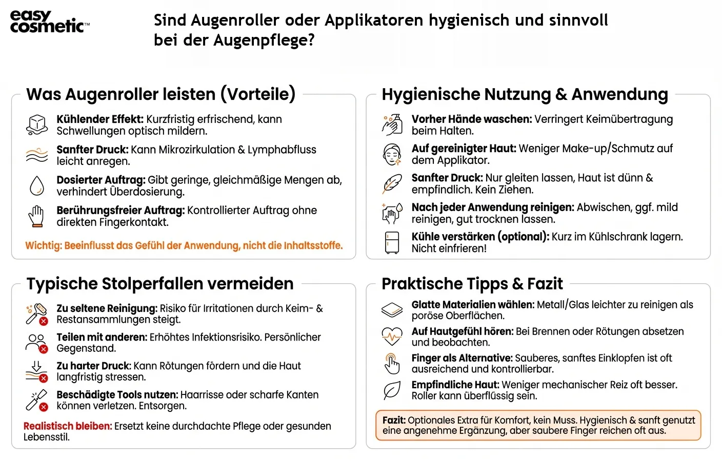 Sind Augenroller oder Applikatoren hygienisch und sinnvoll bei der Augenpflege?