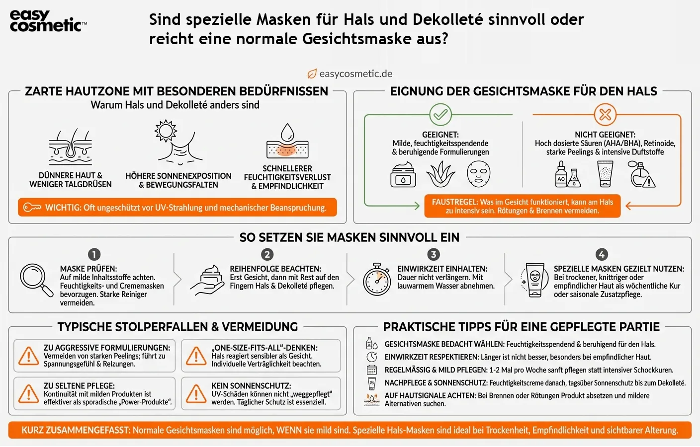 Sind spezielle Masken für Hals und Dekolleté sinnvoll oder reicht eine normale Gesichtsmaske aus?