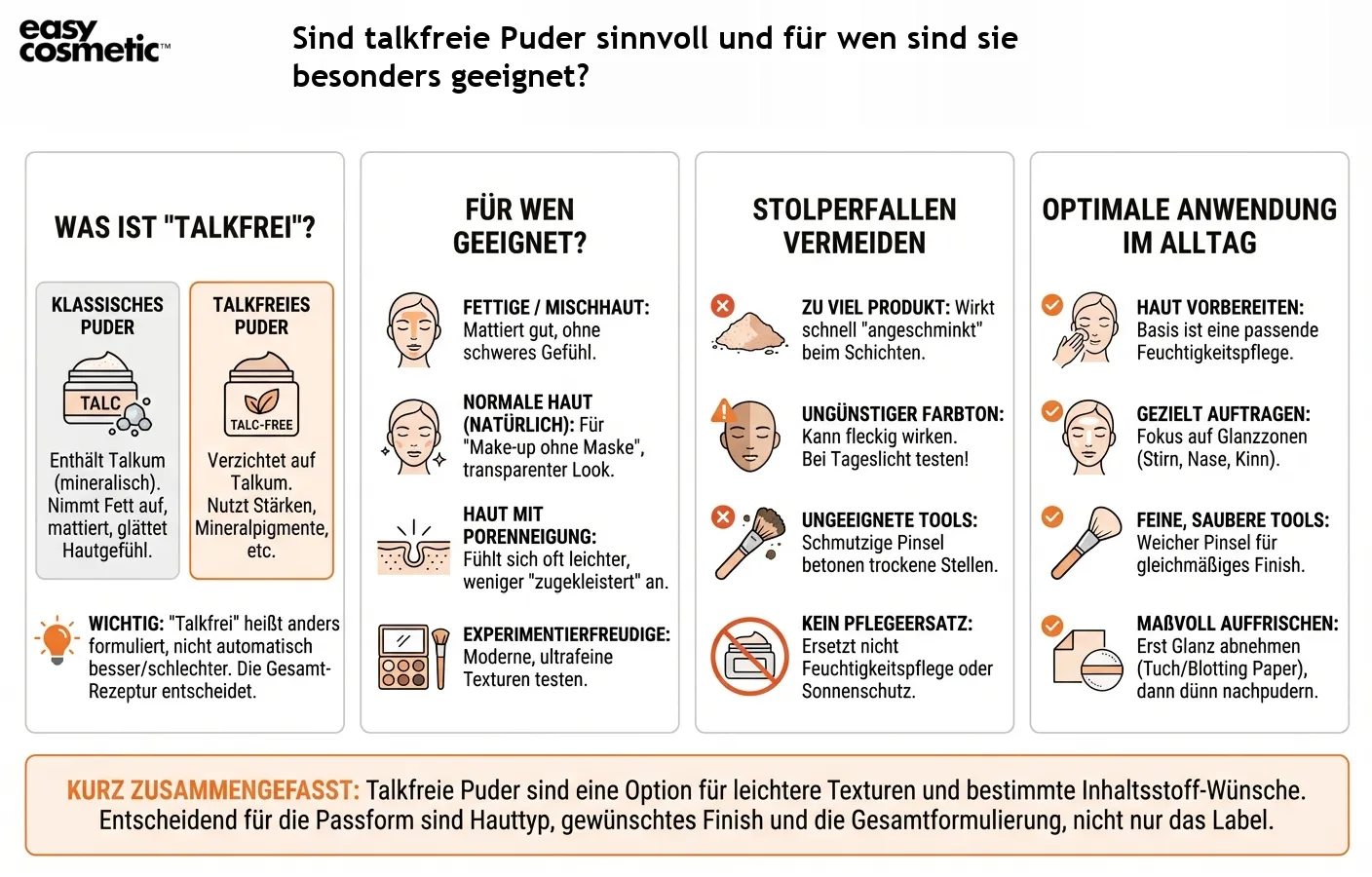 Sind talkfreie Puder sinnvoll und für wen sind sie besonders geeignet?