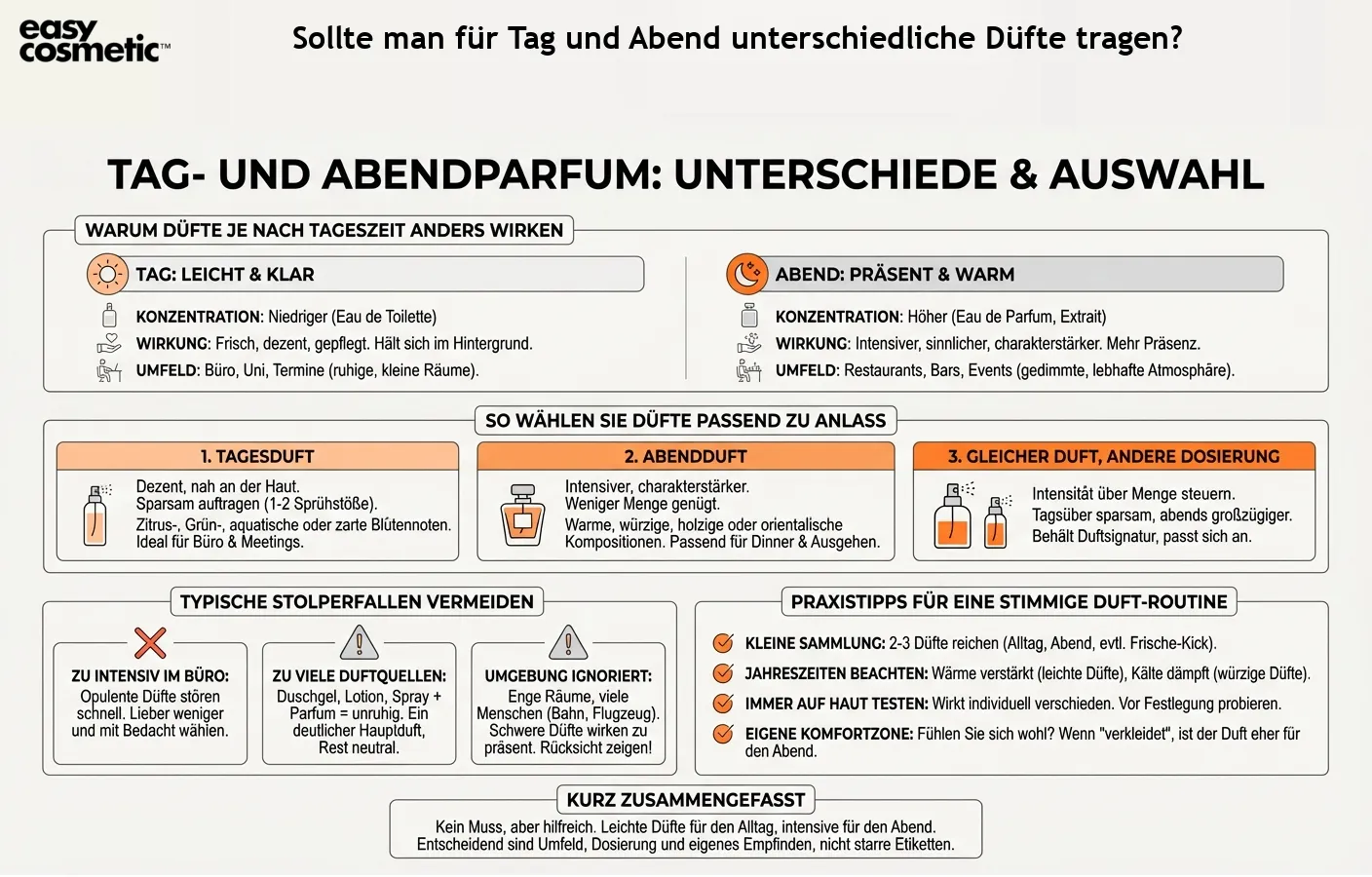 Sollte man für Tag und Abend unterschiedliche Düfte tragen?