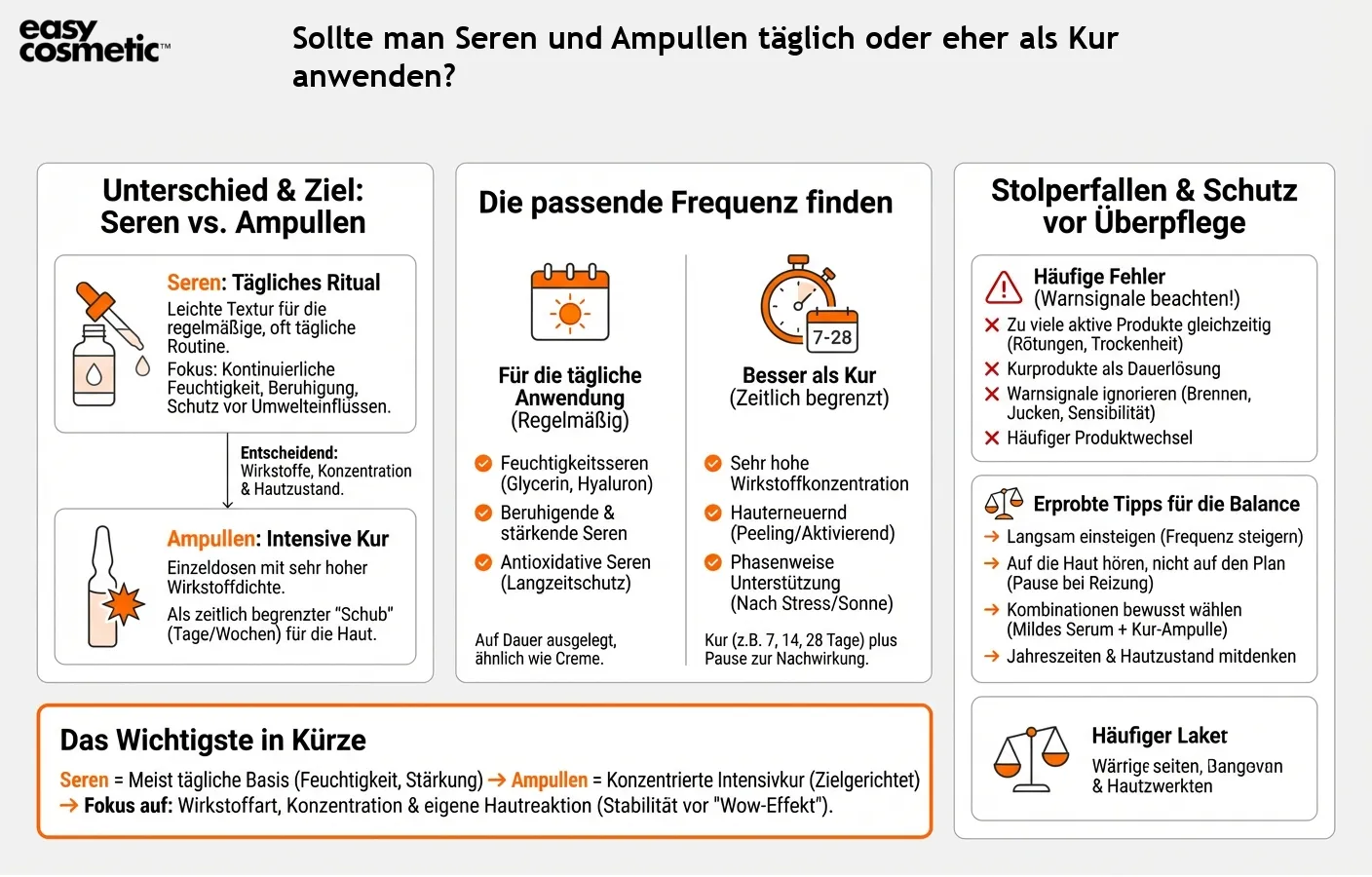 Sollte man Seren und Ampullen täglich oder eher als Kur anwenden?