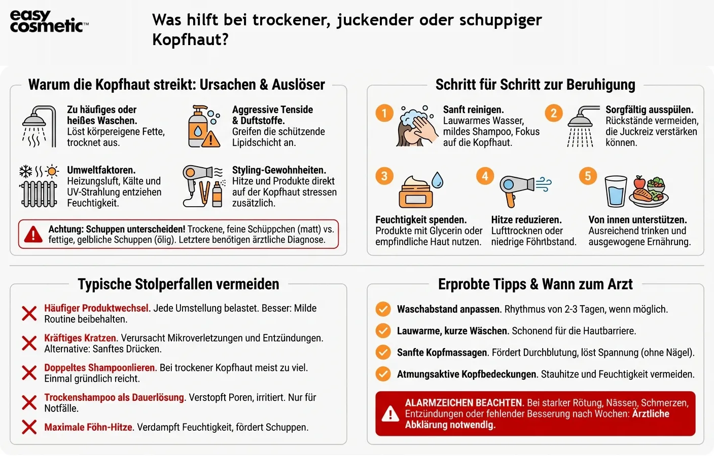 Was hilft bei trockener, juckender oder schuppiger Kopfhaut?