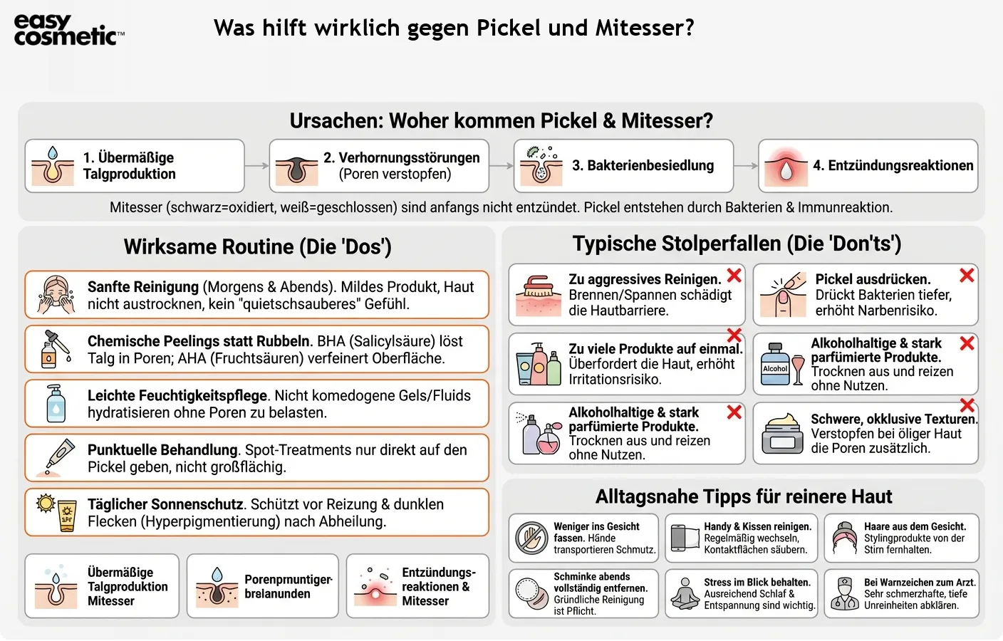 Was hilft wirklich gegen Pickel und Mitesser?