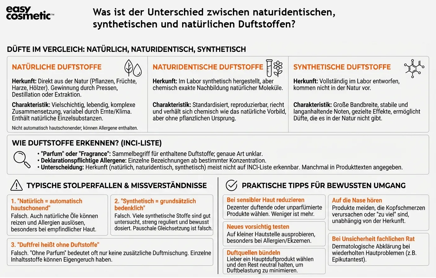 Was ist der Unterschied zwischen naturidentischen, synthetischen und natürlichen Duftstoffen?