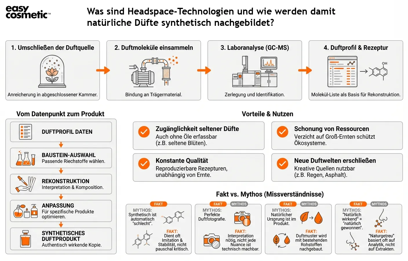 Was sind Headspace-Technologien und wie werden damit natürliche Düfte synthetisch nachgebildet?