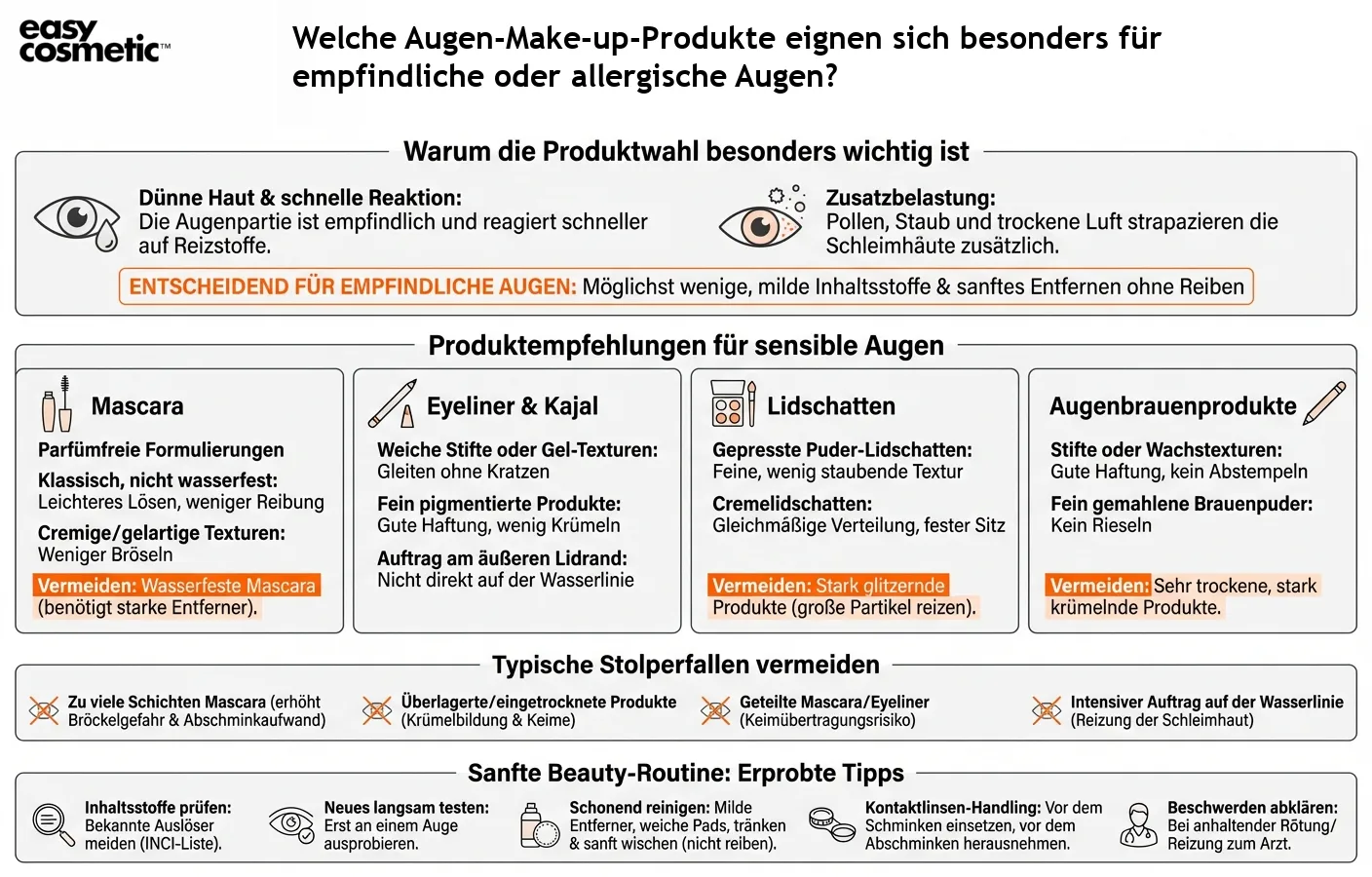 Welche Augen-Make-up-Produkte eignen sich besonders für empfindliche oder allergische Augen?
