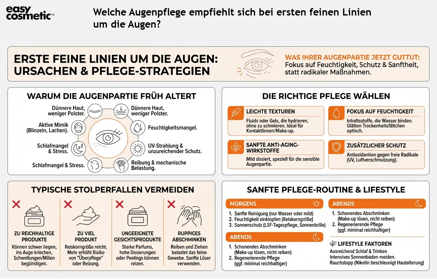 Welche Augenpflege empfiehlt sich bei ersten feinen Linien um die Augen?