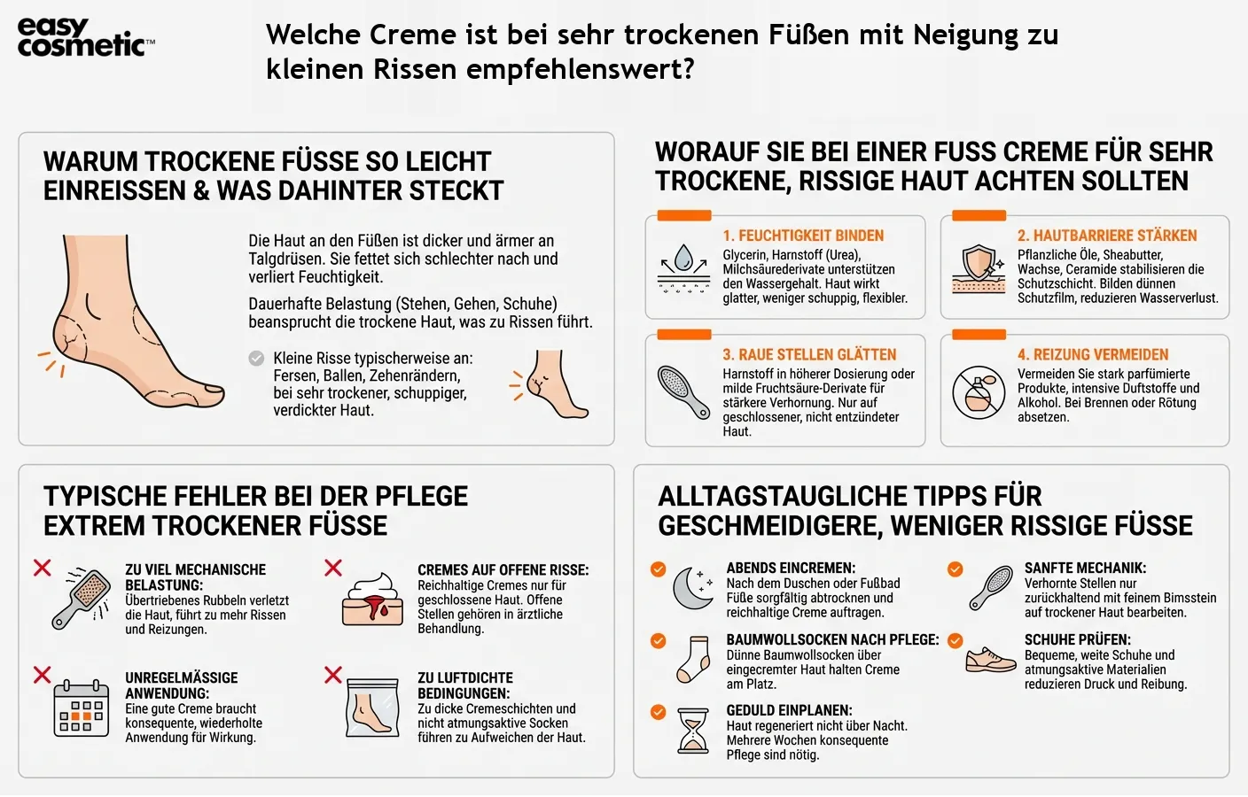 Welche Creme ist bei sehr trockenen Füßen mit Neigung zu kleinen Rissen empfehlenswert?
