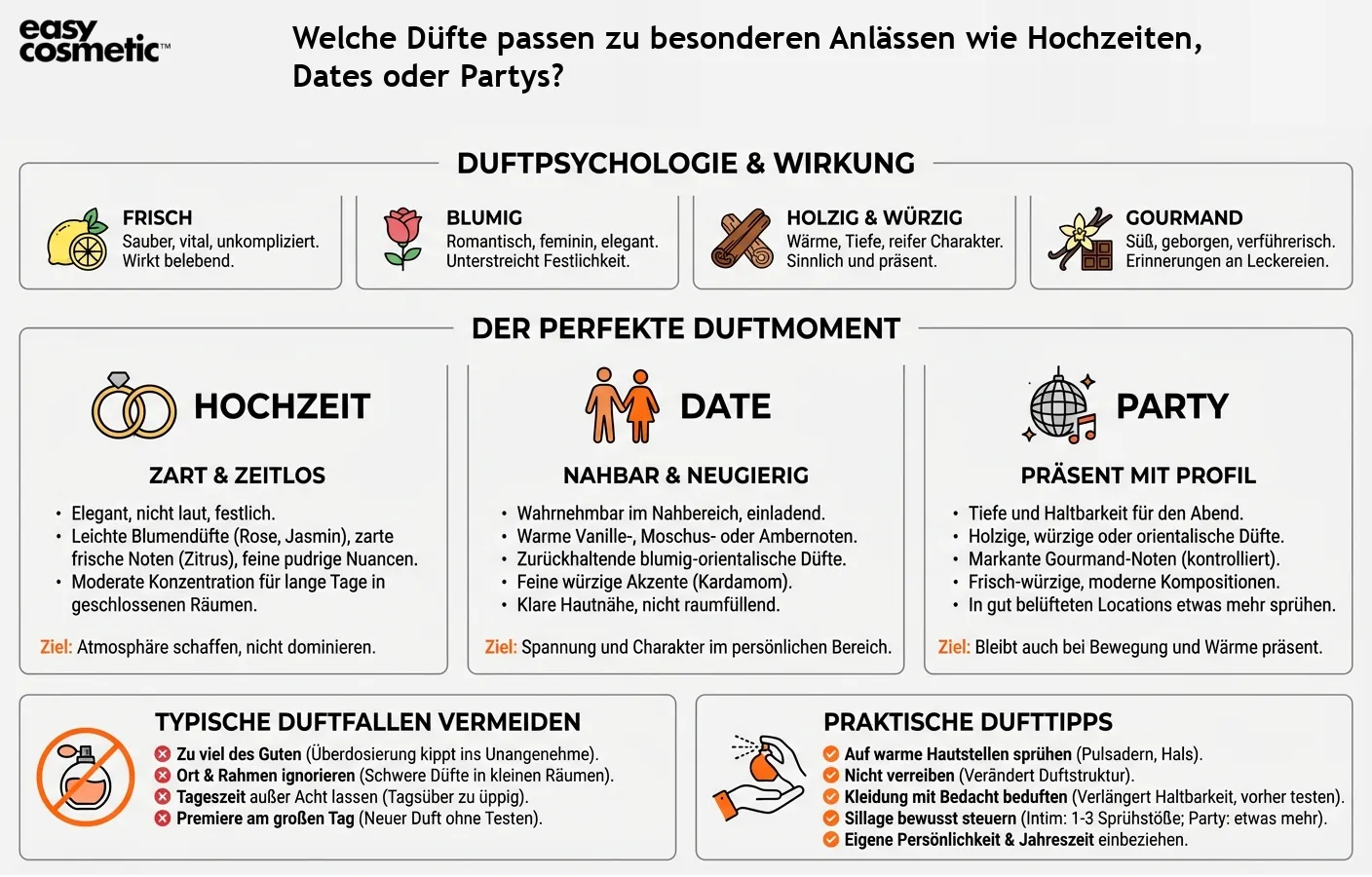 Welche Düfte passen zu besonderen Anlässen wie Hochzeiten, Dates oder Partys?