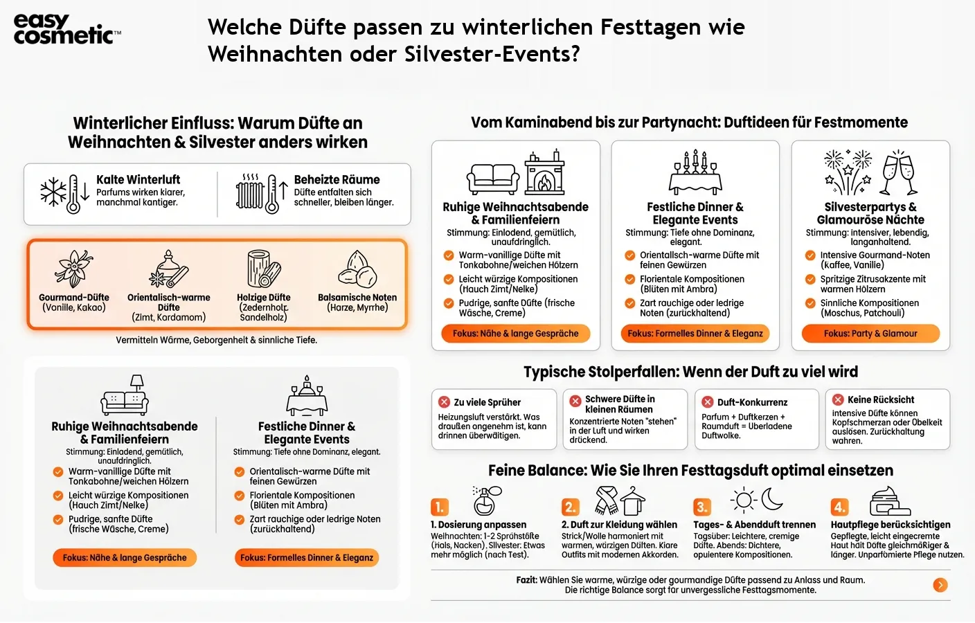 Welche Düfte passen zu winterlichen Festtagen wie Weihnachten oder Silvester-Events?