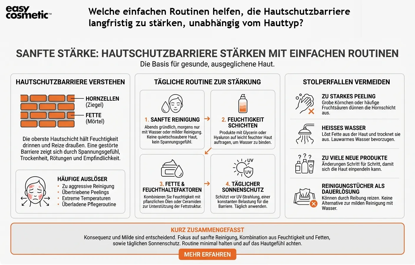 Welche einfachen Routinen helfen, die Hautschutzbarriere langfristig zu stärken, unabhängig vom Hauttyp?