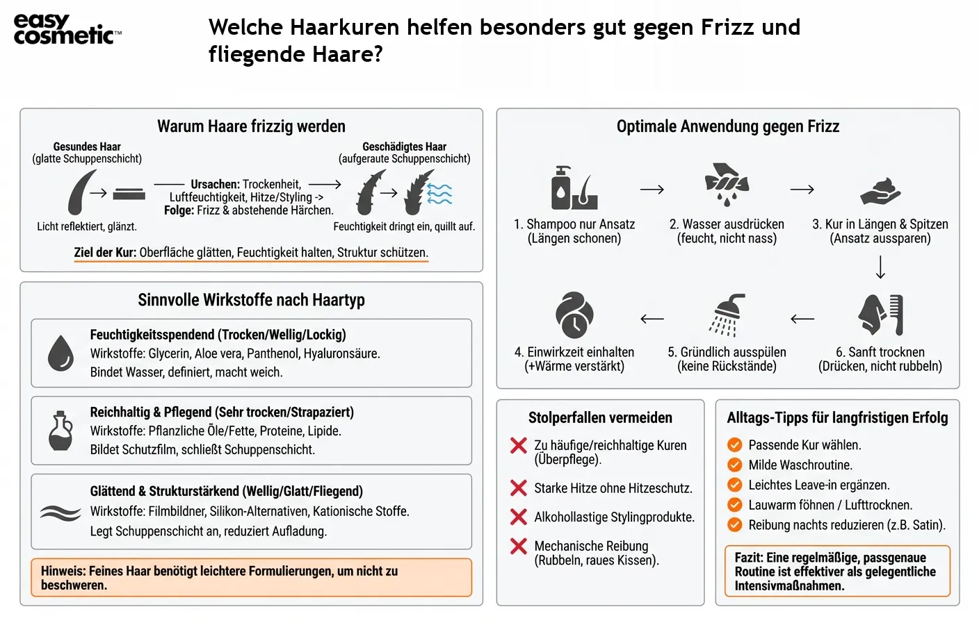 Welche Haarkuren helfen besonders gut gegen Frizz und fliegende Haare?