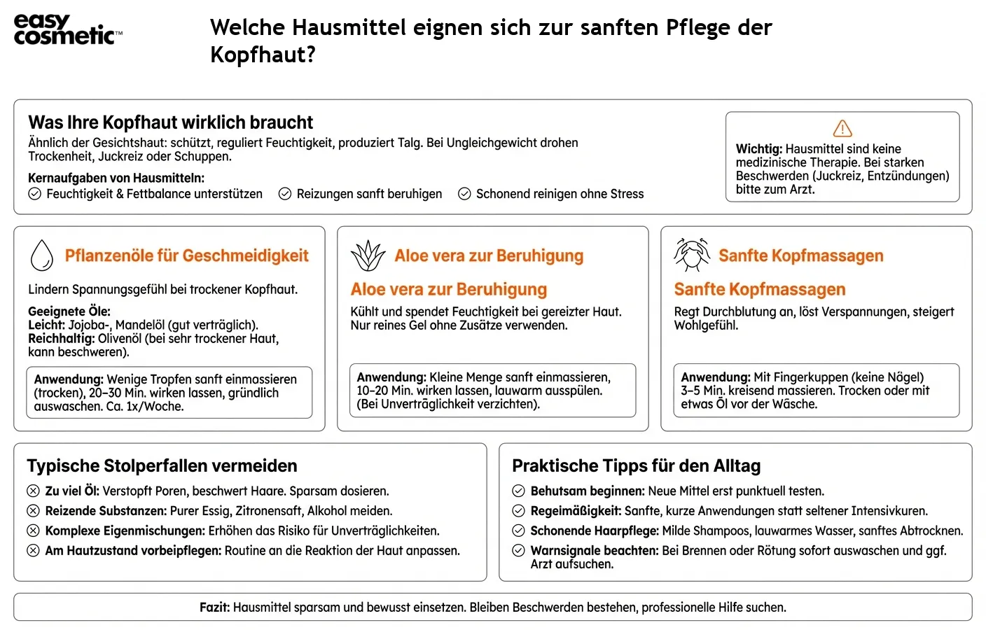 Welche Hausmittel eignen sich zur sanften Pflege der Kopfhaut?