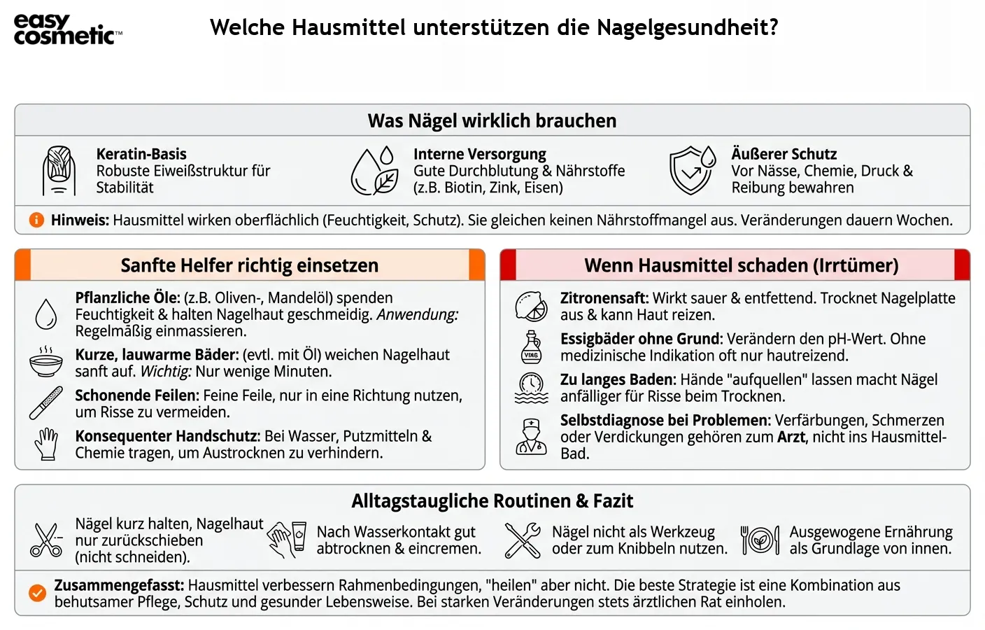 Welche Hausmittel unterstützen die Nagelgesundheit?