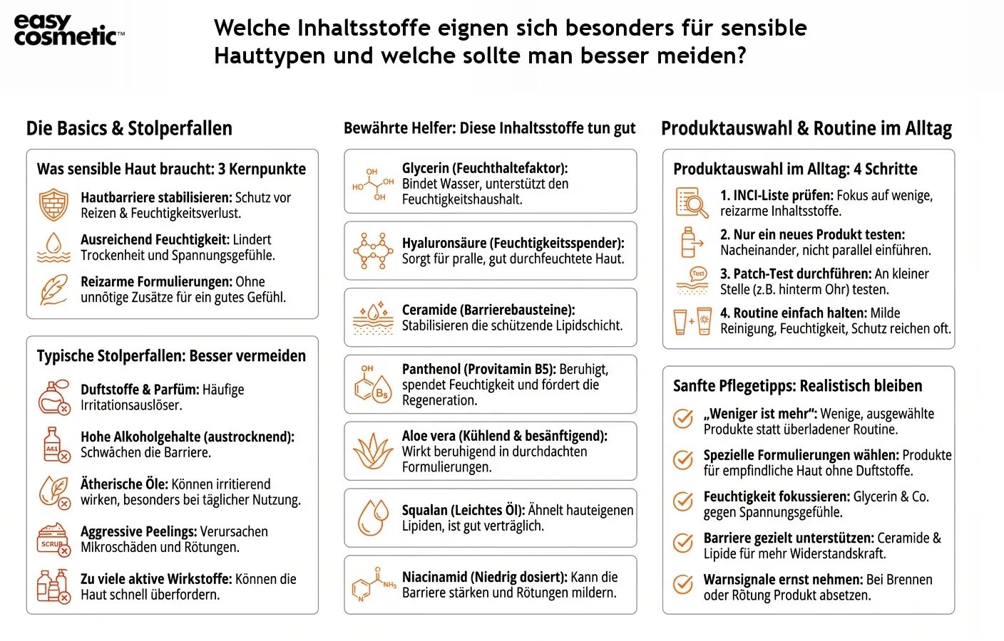 Welche Inhaltsstoffe eignen sich besonders für sensible Hauttypen und welche sollte man besser meiden?