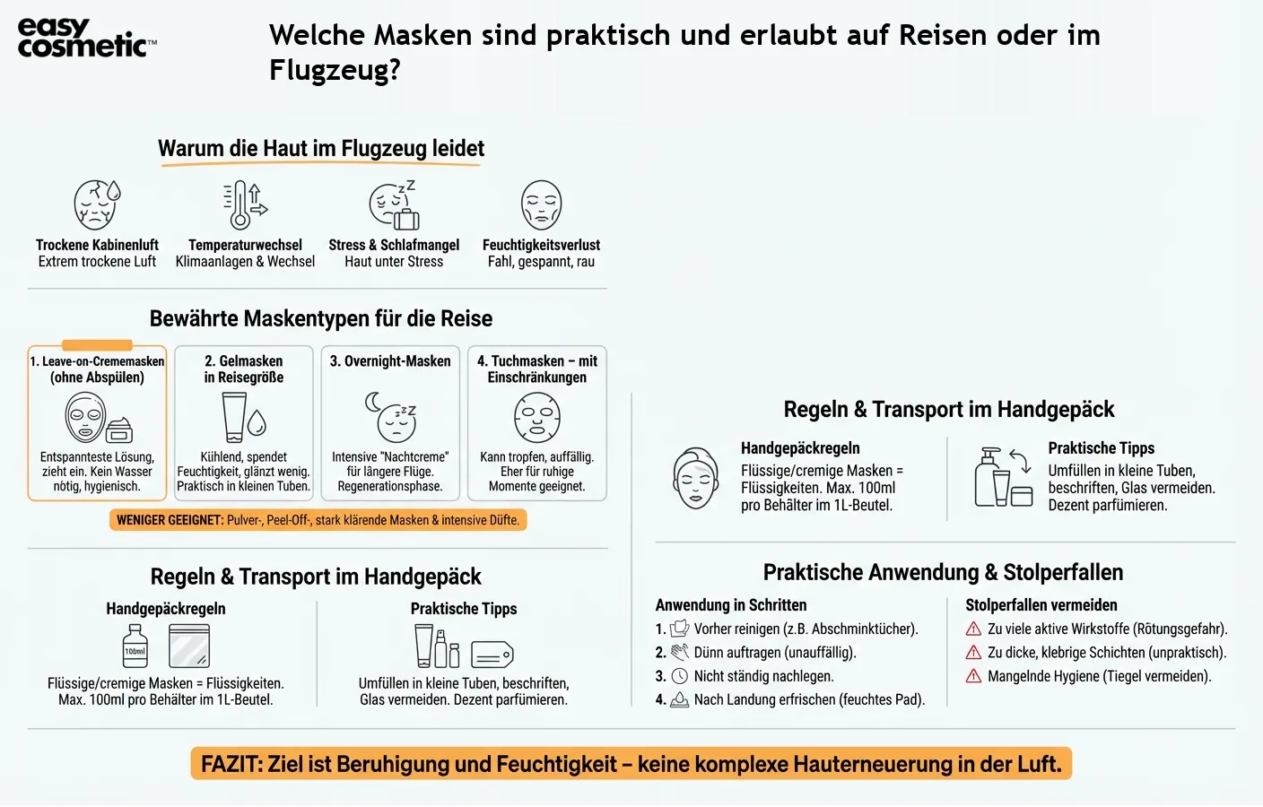 Welche Masken sind praktisch und erlaubt auf Reisen oder im Flugzeug?