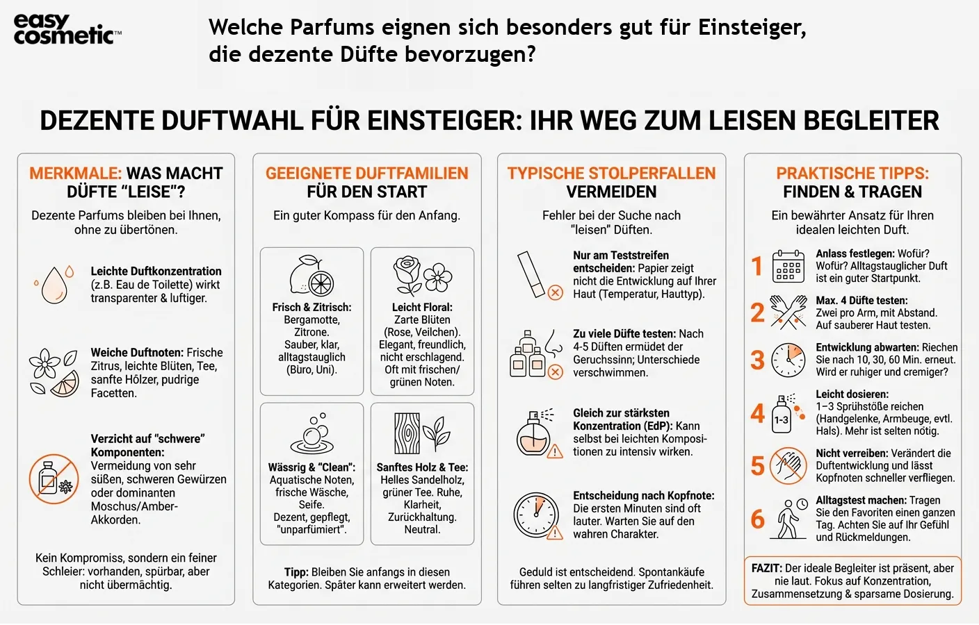 Welche Parfums eignen sich besonders gut für Einsteiger, die dezente Düfte bevorzugen?