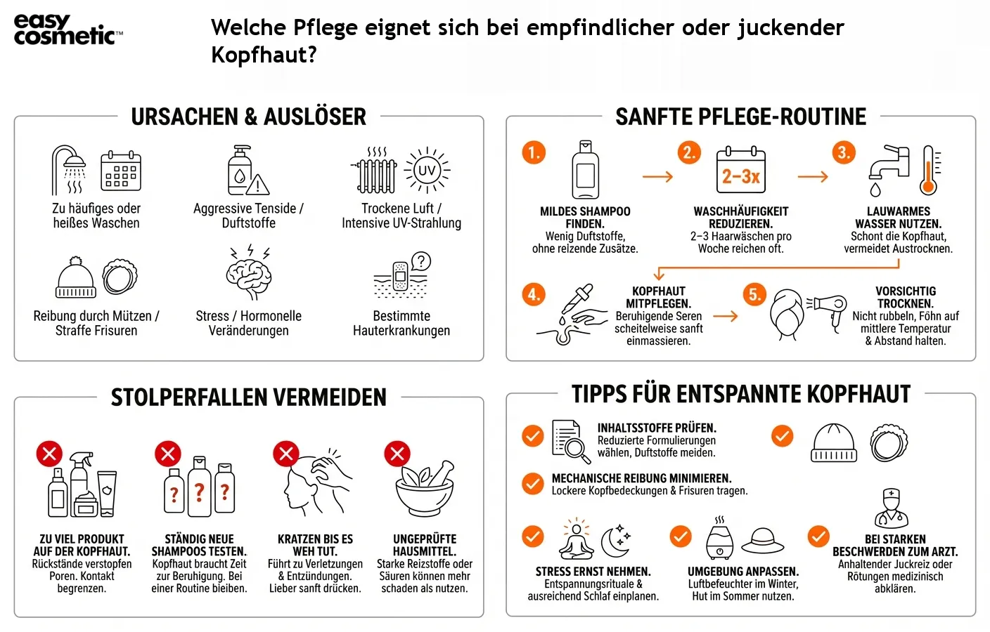 Welche Pflege eignet sich bei empfindlicher oder juckender Kopfhaut?