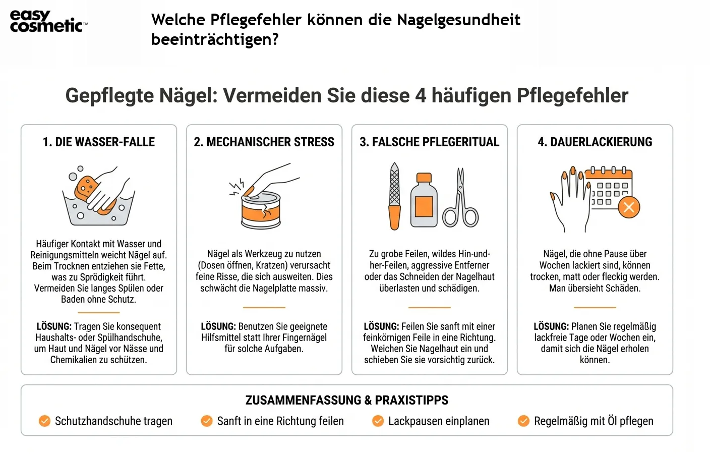Welche Pflegefehler können die Nagelgesundheit beeinträchtigen?