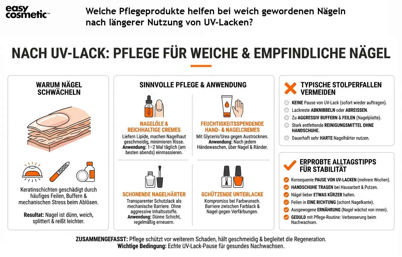 Welche Pflegeprodukte helfen bei weich gewordenen Nägeln nach längerer Nutzung von UV-Lacken?