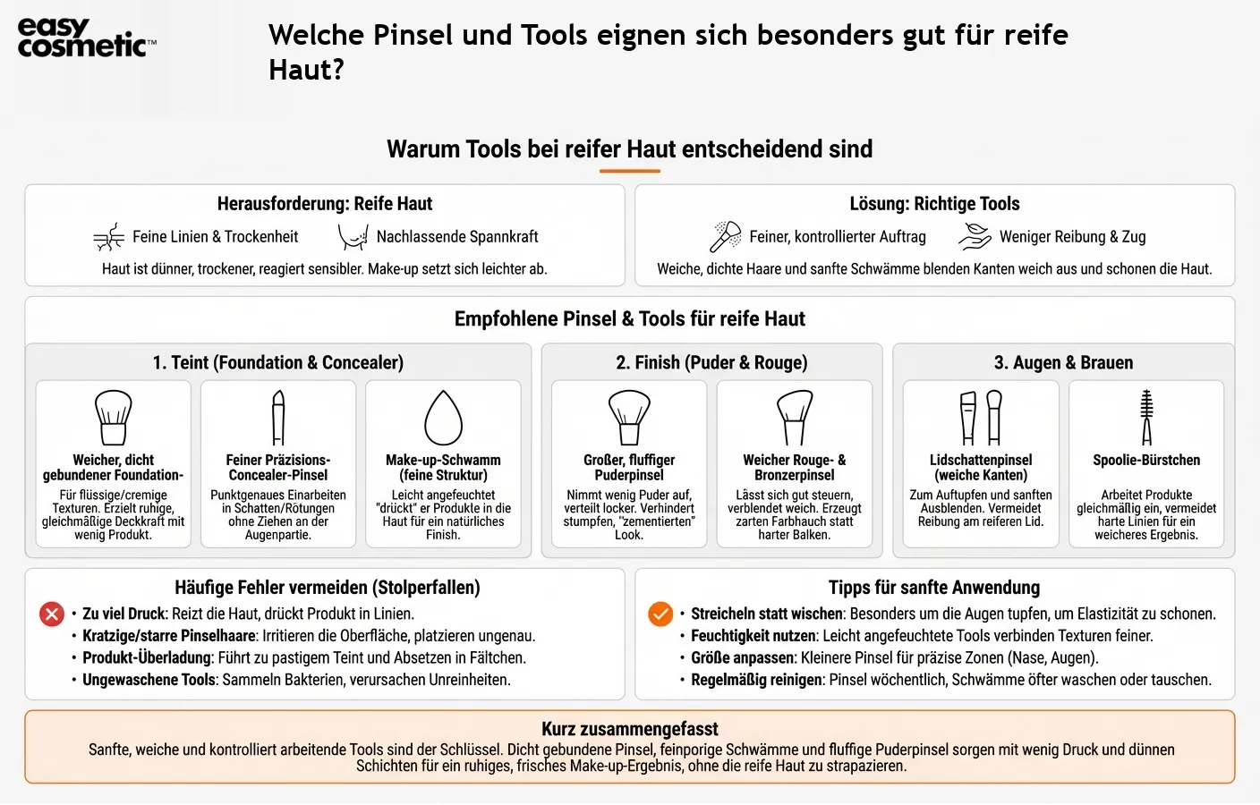 Welche Pinsel und Tools eignen sich besonders gut für reife Haut?