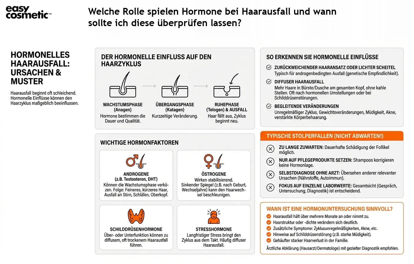 Welche Rolle spielen Hormone bei Haarausfall und wann sollte ich diese überprüfen lassen?