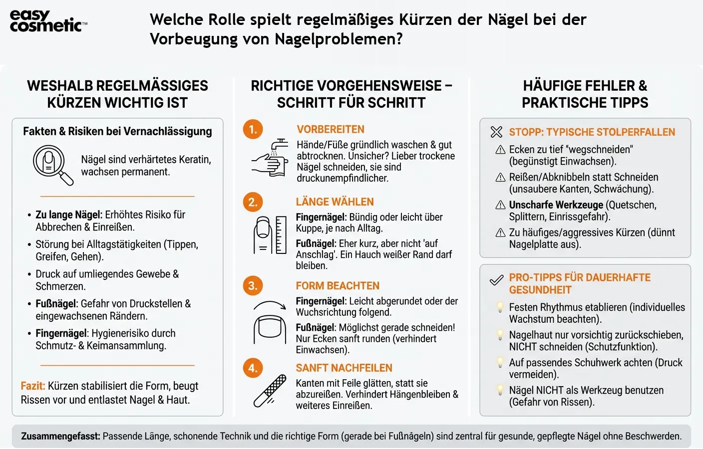 Welche Rolle spielt regelmäßiges Kürzen der Nägel bei der Vorbeugung von Nagelproblemen?