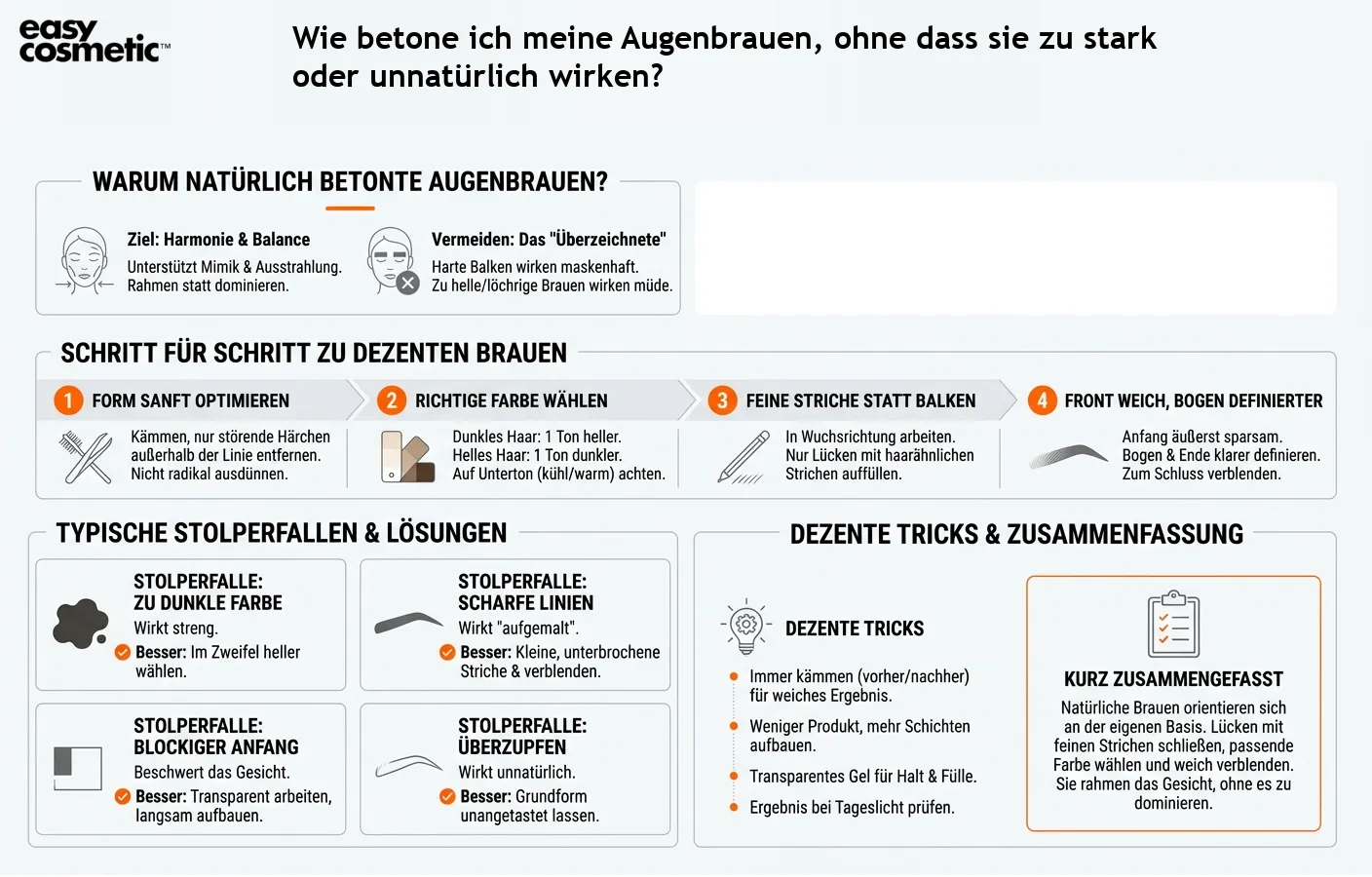Wie betone ich meine Augenbrauen, ohne dass sie zu stark oder unnatürlich wirken?