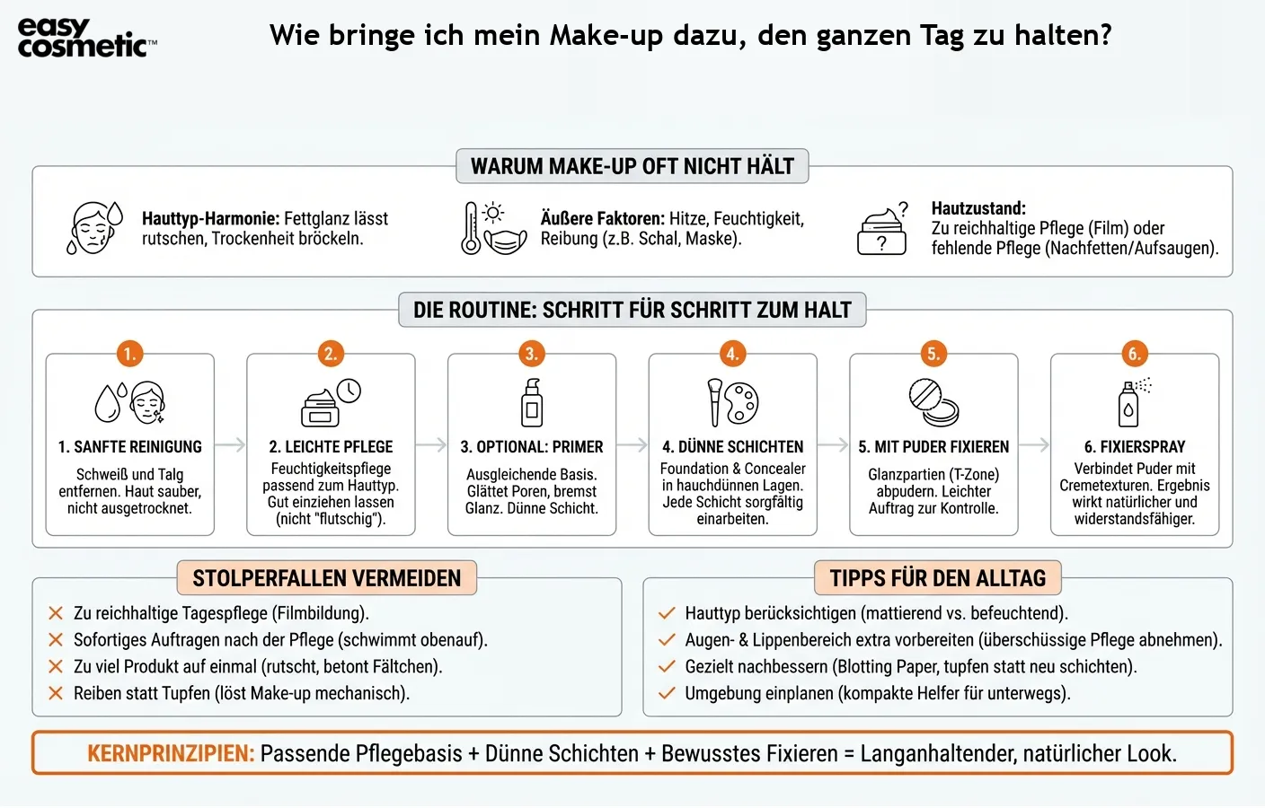 Wie bringe ich mein Make-up dazu, den ganzen Tag zu halten?