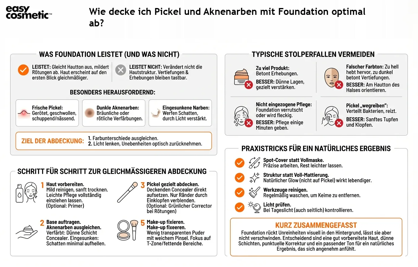 Wie decke ich Pickel und Aknenarben mit Foundation optimal ab?