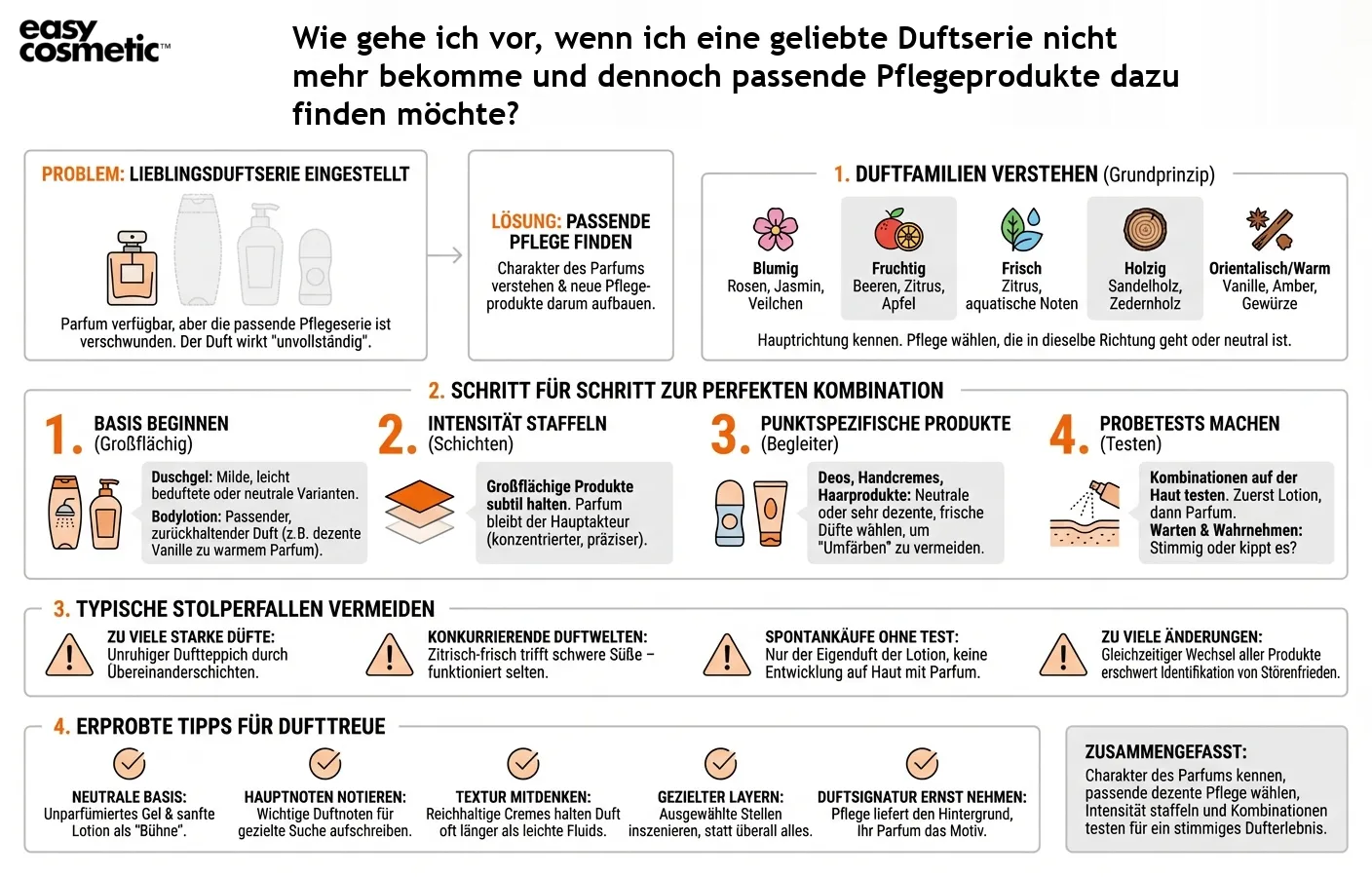 Wie gehe ich vor, wenn ich eine geliebte Duftserie nicht mehr bekomme und dennoch passende Pflegeprodukte dazu finden möchte?